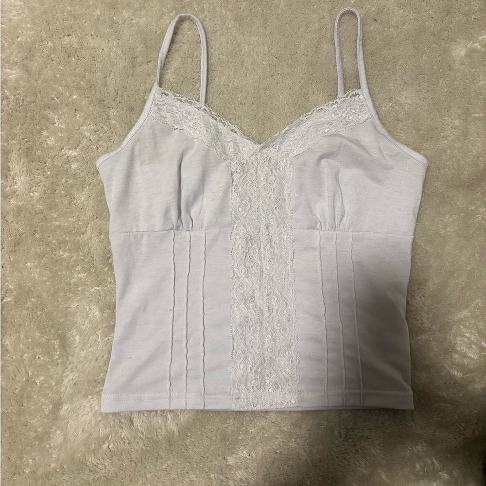 white lacey tank